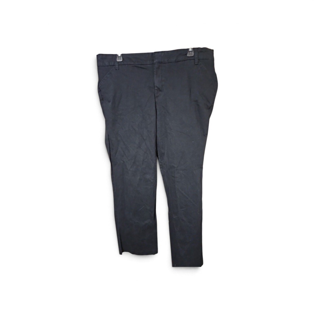 Dickies Crafted for Women Black Work Pants Straight Leg Flat Front Trousers